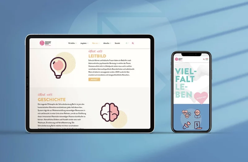 Website der Schwulenberatung Berlin im Tablet- und Mobilformat